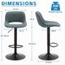 Bar Stools Set of 2 Modern Swivel Barstools, Adjustable Counter Height Bar Chairs Faux Leather Upholstered Counter Stools with Hollow Back for Kitchen Island, Greyish Green Image 2