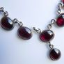 Vintage Garnet Sterling Silver Necklace,925 purity,9/8mm oval Cabochon, Natural Gemstone, Beautiful Silver Necklace, length- 18 " - 14,45g Image 5