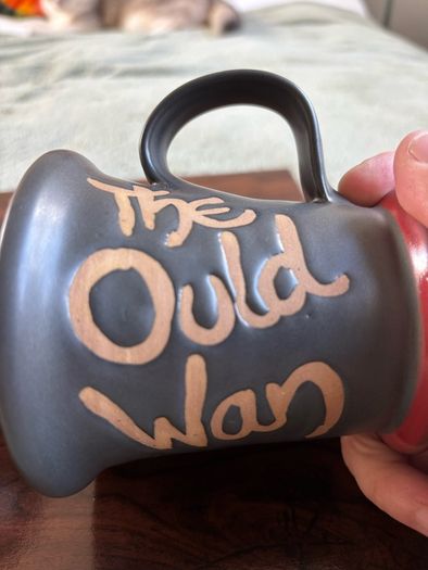 A Pair of Brand New Moville Pottery 'Ould Fella' and 'Ould Wan' Mugs