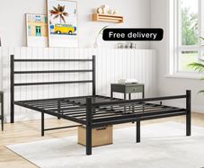 Double Bed Frames with Headboard and Footboard Heavy Duty Foundation