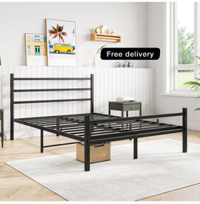 Double Bed Frames with Headboard and Footboard Heavy Duty Foundation