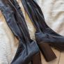 Knee High Grey Suede Boots Image 2