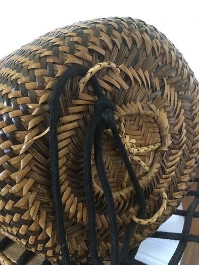 Rattan drawstring bag