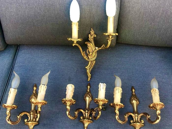 Brass wall lights