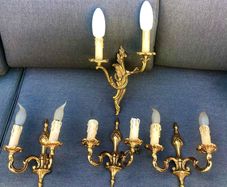 Brass wall lights