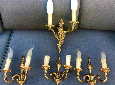Brass wall lights