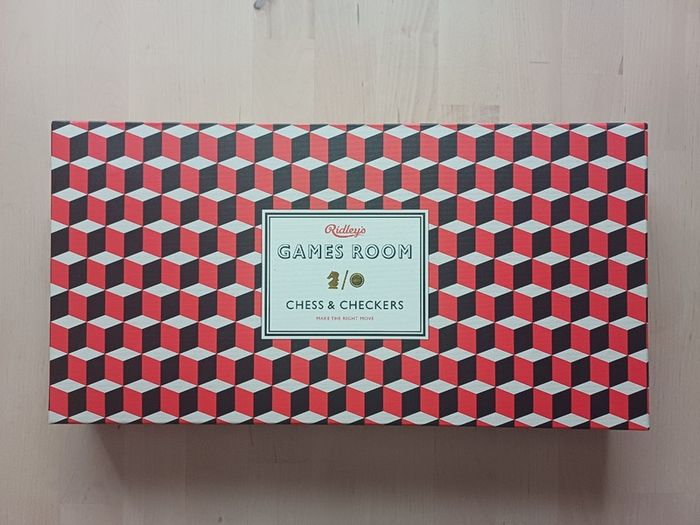 Games Room Chess Checkers Board Game Box Set Red & Black Edition OOP
