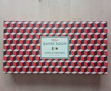 Games Room Chess Checkers Board Game Box Set Red & Black Edition OOP