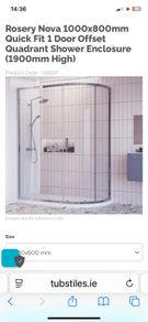Rosery Nova Quick Fit Offset Quadrant Shower Enclosure (1900mm High)