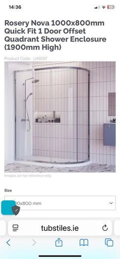 Rosery Nova Quick Fit Offset Quadrant Shower Enclosure (1900mm High)
