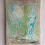 Original Painting Biophilic Palette Painting of gardrn Roman statue Quiet Luxury Aesthetic Image 4