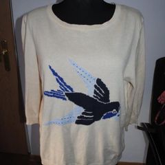 Papaya Weekend Oatmeal bird pattern top size UK16 EU44 Postage included