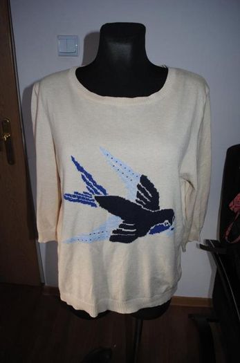 Papaya Weekend Oatmeal bird pattern top size UK16 EU44 Postage included