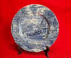 Enoch Wedgwood "Dickens coaching days"  Blue  dinner plate