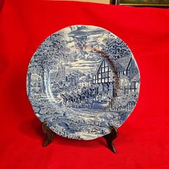 Enoch Wedgwood "Dickens coaching days"  Blue  dinner plate