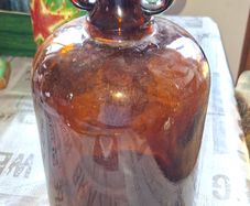 2 Demijohn Jars, Amber and Clear glass, often used for Home Brewing or Rustic Decor PRICE IS FOR 1 ONLY Measurements in the photos, collectible. Postage Available or Collection