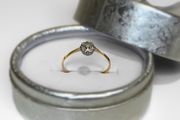 14k Yellow Gold Cluster Daisy Ring with Diamonds