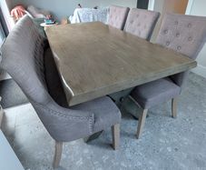 Solid Wood Dining Table with Chairs & Bench 6 Seater