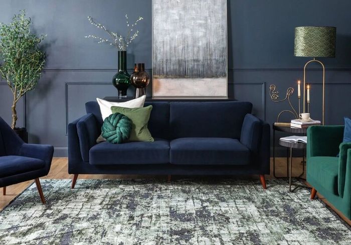Navy 3-Seater Sofa  Like New!