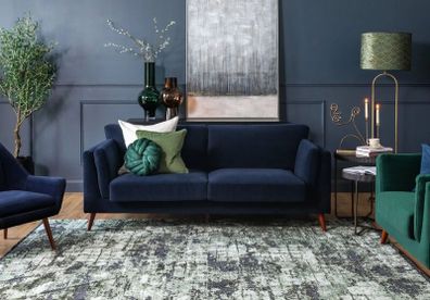 Navy 3-Seater Sofa  Like New!