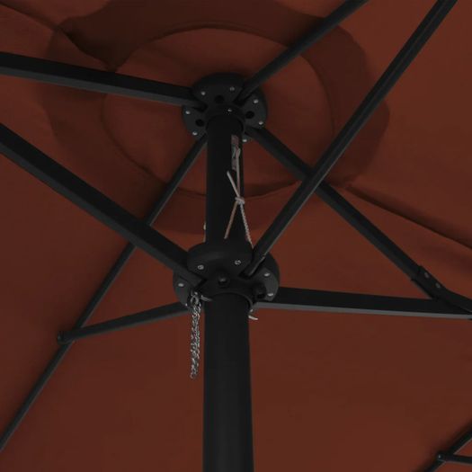 Outdoor Parasol with Aluminium Pole 460x270 cm Terracotta