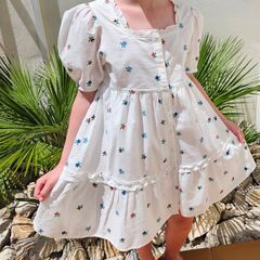 Stunning Zara white floral cotton dress summer Confirmation Special Occasion Size 13 -14 fits from 11 12