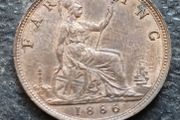 1886 Queen Victoria " Bun Head", Bronze Farthing