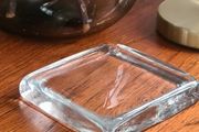 Glass vintage handmade paper weight, candle stand