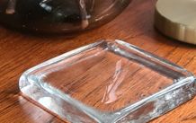Glass vintage handmade paper weight, candle stand