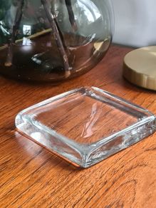 Glass vintage handmade paper weight, candle stand