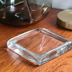 Glass vintage handmade paper weight, candle stand