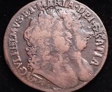 #626 - Ireland - 1693 - Half Penny - Willian & Mary