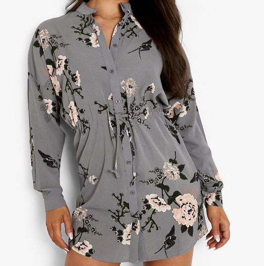 Grey shirt dress