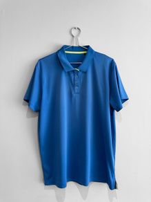 Pre Owned Dunnes Stores Men's Blue Sports Polo Shirt