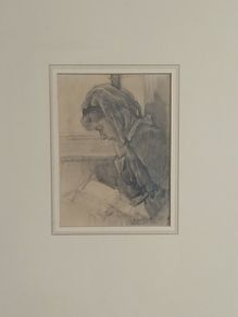 Girl Reading, signed. (1930s)