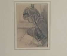 Girl Reading, signed. (1930s)