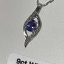 9ct White Gold Flame Diamond Pendant Necklace Chain Image 7