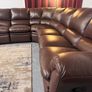 Luxurious Deep Brown Real Leather Corner Sofa Image 6