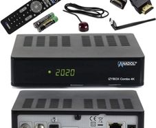 ANADOL IZYBOX 4K UHD Satellite Receiver 2160P - USB PVR Recording Function, Multistream, 2x USB, Astra Pre-Installed, Timeshift, Internet Radio, HDR + HDMI Cable + USB Wifi Stick