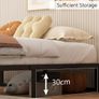 Small Double Bed Frame 120x190 cm Metal Platform Bed Small Double  Steel Slat Support, Easy Assembly, Noise Free, No Box Spring Needed, 36cm High, Black Image 3