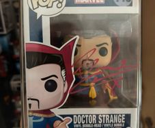 Signed autograph Funko pop Marvel Dr. Strange Benedict Cumberbatch.