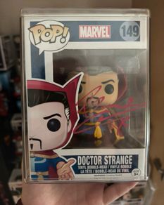 Signed autograph Funko pop Marvel Dr. Strange Benedict Cumberbatch.
