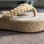 Hitzz natural jute platform flip flop sandals-handmade in Brazil. Size 39/6 Image 2