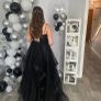 Beautiful Black studded and glitter Debs dress Image 2