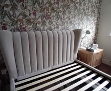 Nearly new Taupe King size bed