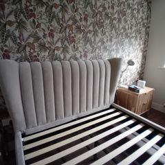 Nearly new Taupe King size bed