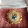 Vintage Mink Fur Brooch with Blue Stones Image 3