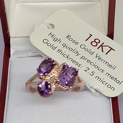 Rose De Morocco Fancy Ring in 18K Rose Gold Vermeil Plated Sterling Silver