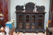 Victorian Anglo-Indian Bombay Blackwood Display Cabinet, c. 1880-1900