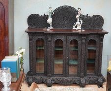 Anglo-Indian Bombay Blackwood Display Cabinet, c. 1880-1900